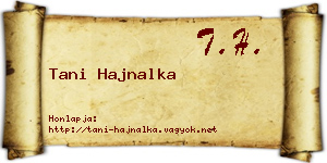 Tani Hajnalka névjegykártya